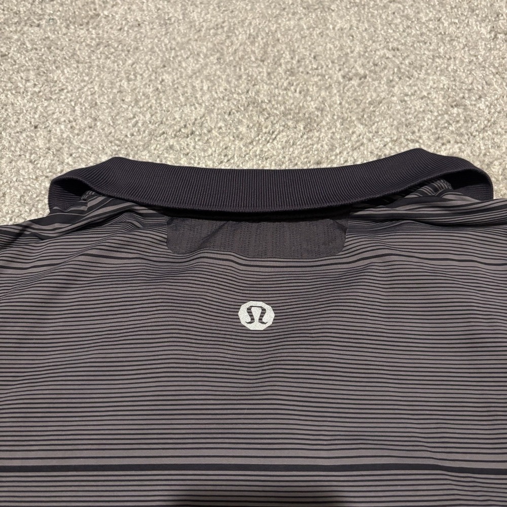 Lululemon Polo Shirt Mens XL Striped Athletic Golf Lightweight Performance Top